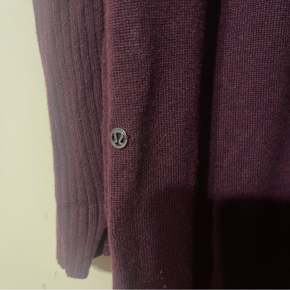 Lululemon Call In Cozy Wrap Burgundy Long Line Cardigan Size 2 - Picture 7 of 10